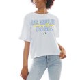 thumbnail image 1 of Women's Gameday Couture White Los Angeles Rams Keep Playing Boxy Fit Cropped T-Shirt, 1 of 2
