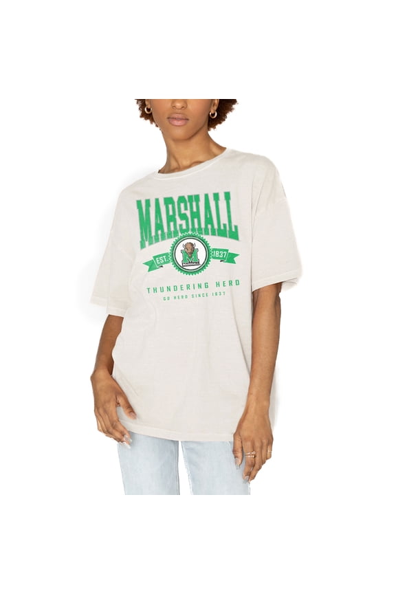 Women's Gameday Couture White Marshall Thundering Herd Get Goin' Oversized T-Shirt
