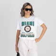 thumbnail image 1 of Women's Gameday Couture White Miami Dolphins Oversized All-Time Classic Flowy T-Shirt, 1 of 6