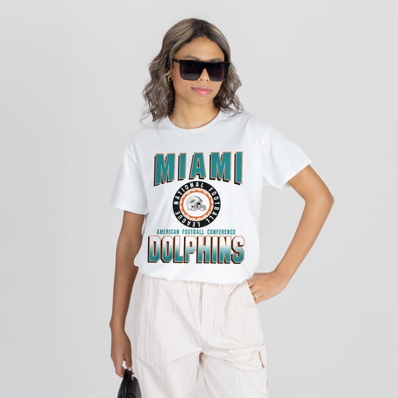 Women's Gameday Couture White Miami Dolphins Oversized All-Time Classic Flowy T-Shirt