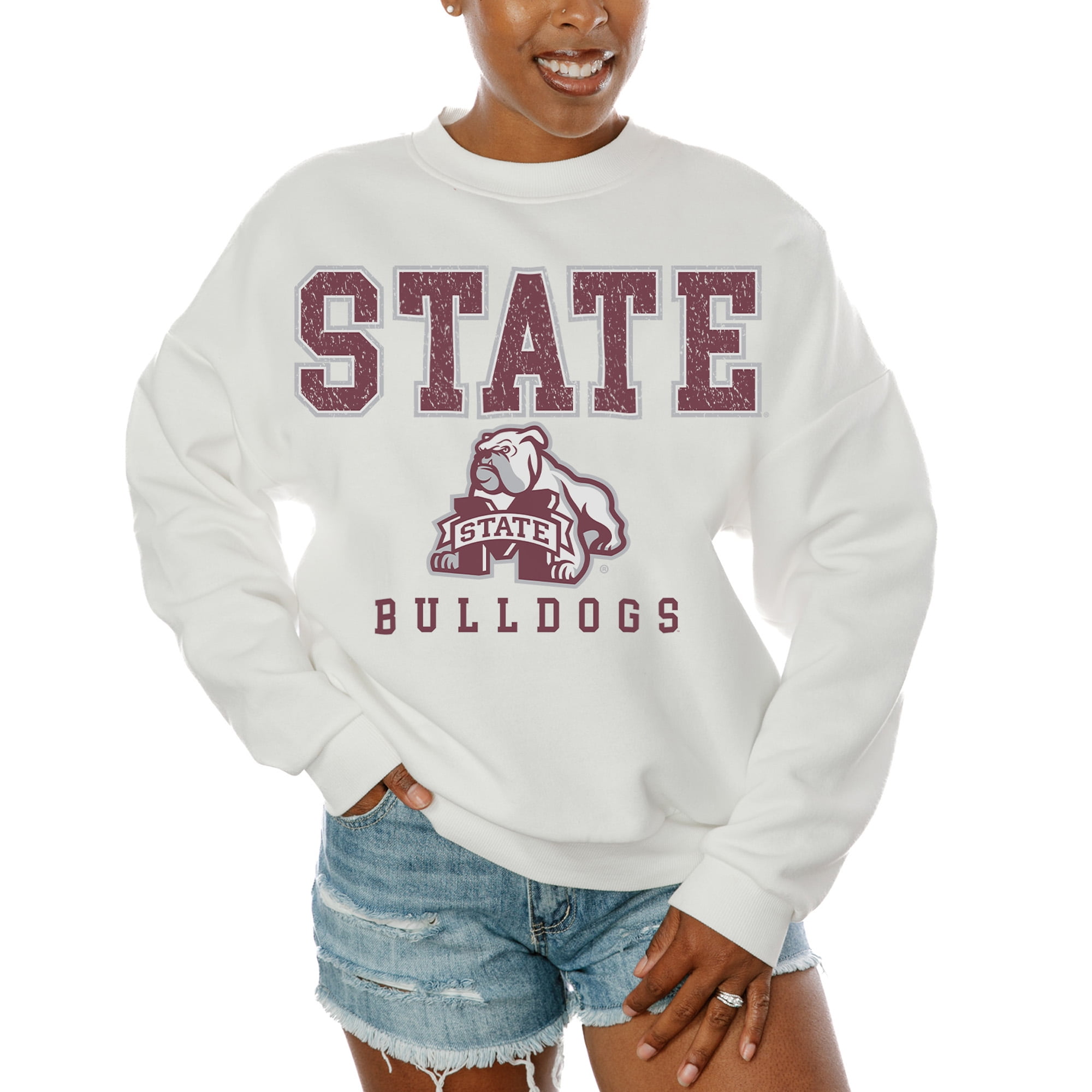 売れ筋商品|||ゲームデイ カットソー トップス レディース Women's White ia Bulldogs Freestyle Fleece Pullover Sweatshirt White Women's Gameday Couture White Georgia Bulldogs Freestyle