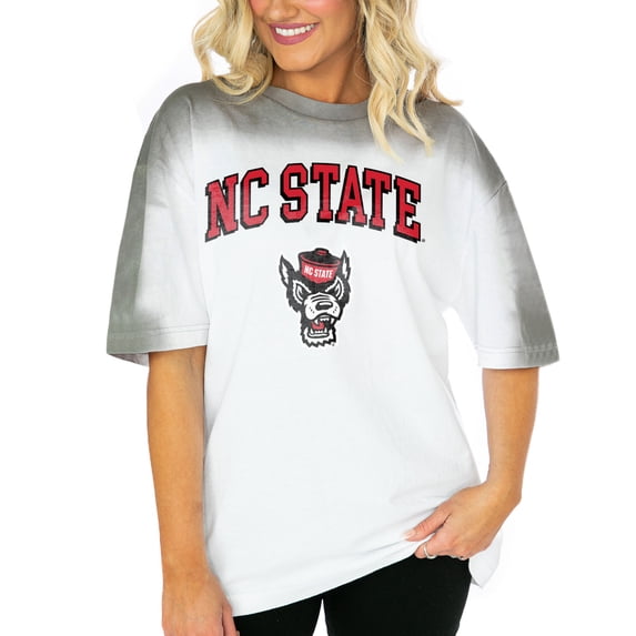 Women's Gameday Couture White NC State Wolfpack Interception Oversized T-Shirt
