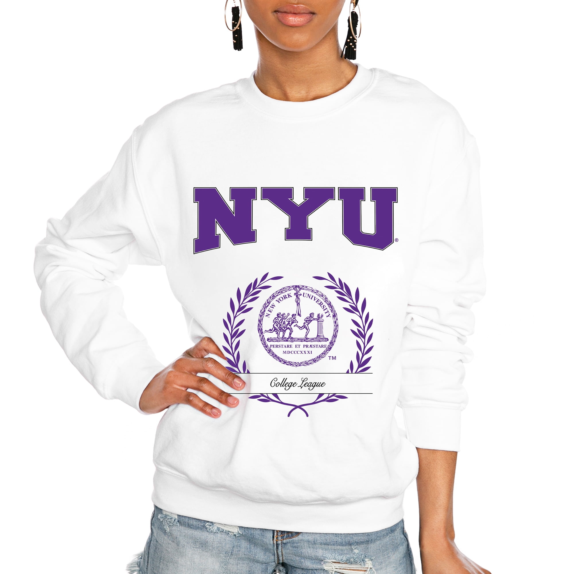 Nyu crewneck sweatshirt discount