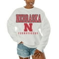 thumbnail image 1 of Women's Gameday Couture  White Nebraska Huskers Freestyle Fleece Pullover Sweatshirt, 1 of 2