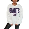 thumbnail image 1 of Women's Gameday Couture  White New York Giants  Just Go With It Oversized Long Sleeve Crewneck Sweatshirt, 1 of 2
