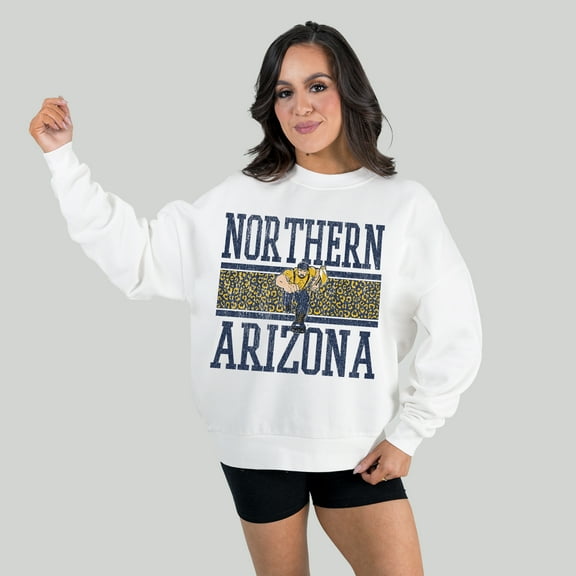 Women's Gameday Couture White Northern Arizona Lumberjacks Fair Catch Pullover Sweatshirt
