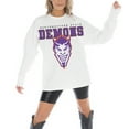 thumbnail image 1 of Women's Gameday Couture White Northwestern State Demons Big Goals Oversized Long Sleeve T-Shirt, 1 of 5