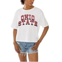 Women's Gameday Couture White Ohio State Buckeyes Claim To Fame Boxy Cropped T-Shirt