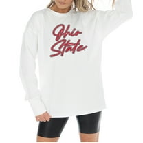 Women's Gameday Couture White Ohio State Buckeyes Midweight Oversized Long Sleeve T-Shirt