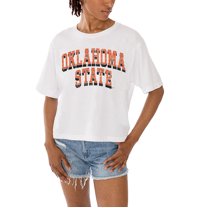 Women's Gameday Couture White Oklahoma State Cowboys Claim To Fame Boxy Cropped T-Shirt