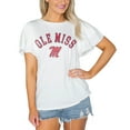 thumbnail image 1 of Women's Gameday Couture  White Ole Miss Rebels Arch Logo Flutter Sleeve Lightweight T-Shirt, 1 of 1