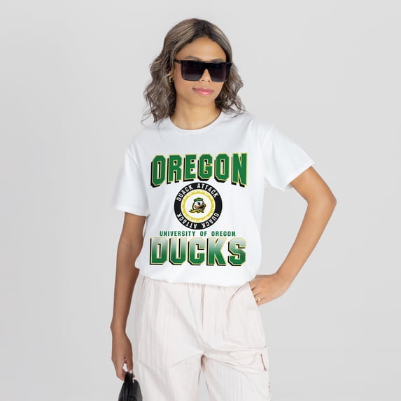 Women's Gameday Couture White Oregon Ducks All-Time Classic Oversized Flowy T-Shirt