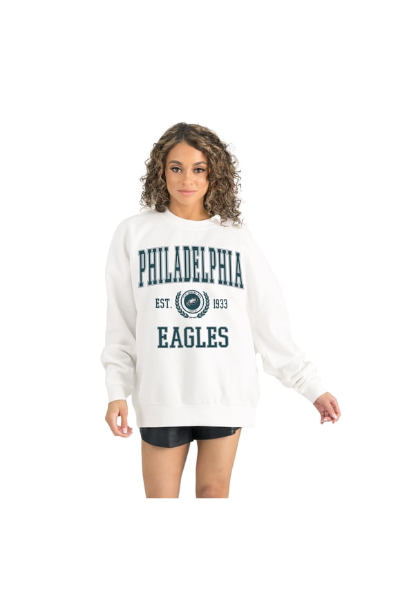 Women's Gameday Couture White Philadelphia Eagles Timeless Triumph Premium Fleece Pullover Sweatshirt