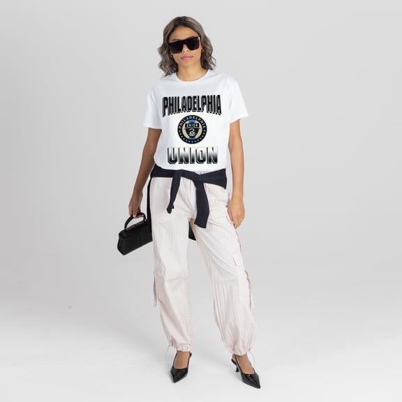 Women's Gameday Couture White Philadelphia Union Oversized All-Time Classic Flowy T-Shirt