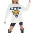 thumbnail image 1 of Women's Gameday Couture White Pitt Panthers Big Goals Oversized Long Sleeve T-Shirt, 1 of 5