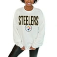 thumbnail image 1 of Women's Gameday Couture  White Pittsburgh Steelers  Just Go With It Oversized Long Sleeve Crewneck Sweatshirt, 1 of 2