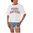 thumbnail image 1 of Women's Gameday Couture White Prairie View A&M Panthers Claim To Fame Boxy Cropped T-Shirt, 1 of 5