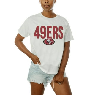 Women's Gameday Couture White San Francisco 49ers Oversized Line
