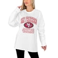 thumbnail image 1 of Women's Gameday Couture White San Francisco 49ers Mind Games Oversized Long Sleeve T-Shirt, 1 of 5