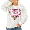 thumbnail image 1 of Women's Gameday Couture White San Francisco 49ers Oversized Yard Line Tri-Blend Pullover Sweatshirt, 1 of 2