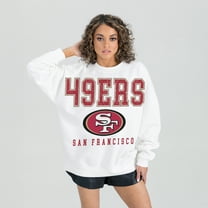 Women's Gameday Couture  White San Francisco 49ers  Sunday Drives Oversized Crewneck Pullover Sweatshirt
