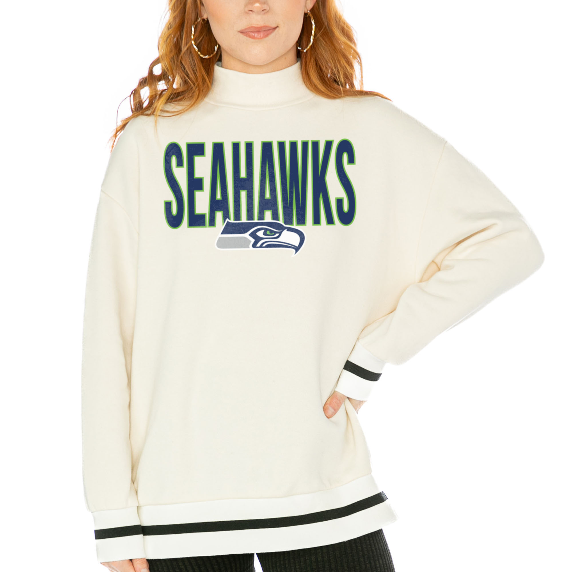 Women's Gameday Couture White Seattle Seahawks End Zone Envy Mock Neck