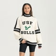 thumbnail image 1 of Women's Gameday Couture White South Florida Bulls Oversized Vivid Turtleneck Sweatshirt, 1 of 5