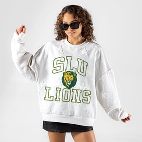 Women's Gameday Couture White Southeastern Louisiana Lions  Big Play Energy Tonal Star Embossed Sweatshirt