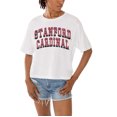 thumbnail image 1 of Women's Gameday Couture White Stanford Cardinal Claim To Fame Boxy Cropped T-Shirt, 1 of 5