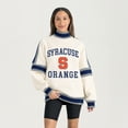thumbnail image 1 of Women's Gameday Couture White Syracuse Orange Oversized Vivid Turtleneck Sweatshirt, 1 of 5