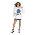 thumbnail image 1 of Women's Gameday Couture  White Tennessee Titans Script Logo Oversized Premium Fleece Pullover Sweatshirt, 1 of 7