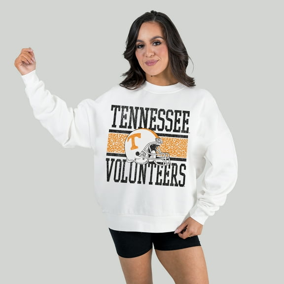 Women's Gameday Couture White Tennessee Volunteers Fair Catch Pullover Sweatshirt