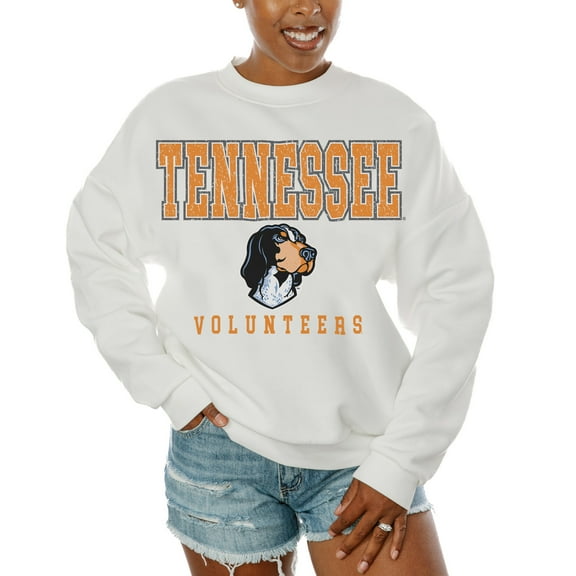 Women's Gameday Couture White Tennessee Volunteers Freestyle Fleece Pullover Sweatshirt
