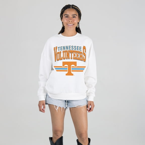 Women's Gameday Couture White Tennessee Volunteers Oversized Premium Fleece Sweatshirt