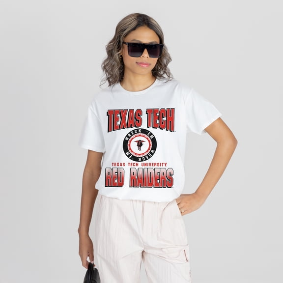 Women's Gameday Couture White Texas Tech Red Raiders All-Time Classic Oversized Flowy T-Shirt