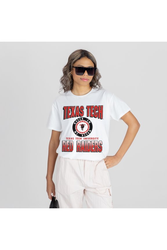 Women's Gameday Couture White Texas Tech Red Raiders All-Time Classic Oversized Flowy T-Shirt