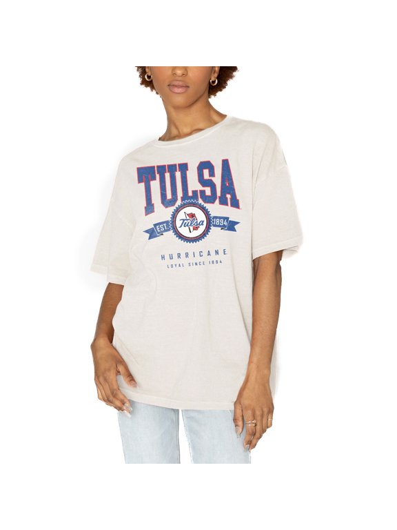 Women's Gameday Couture White Tulsa Golden Hurricane Get Goin' Oversized T-Shirt