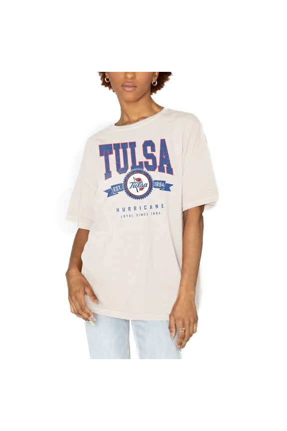 Women's Gameday Couture White Tulsa Golden Hurricane Get Goin' Oversized T-Shirt