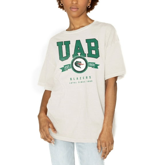 Women's Gameday Couture White UAB Blazers Get Goin' Oversized T-Shirt