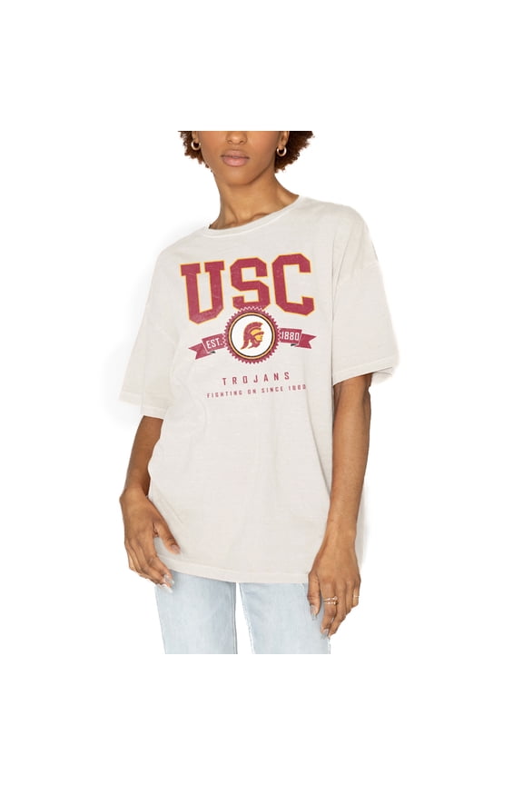 Women's Gameday Couture White USC Trojans Get Goin' Oversized T-Shirt