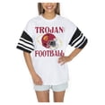 thumbnail image 1 of Women's Gameday Couture  White USC Trojans Starting Lineup Contrast Sporty Heritage Oversized T-Shirt, 1 of 4