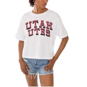 Womens Gameday Couture White Utah Utes Claim To Fame Boxy Cropped T-Shirt