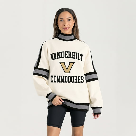 Women's Gameday Couture White Vanderbilt Commodores Oversized Vivid Turtleneck Sweatshirt