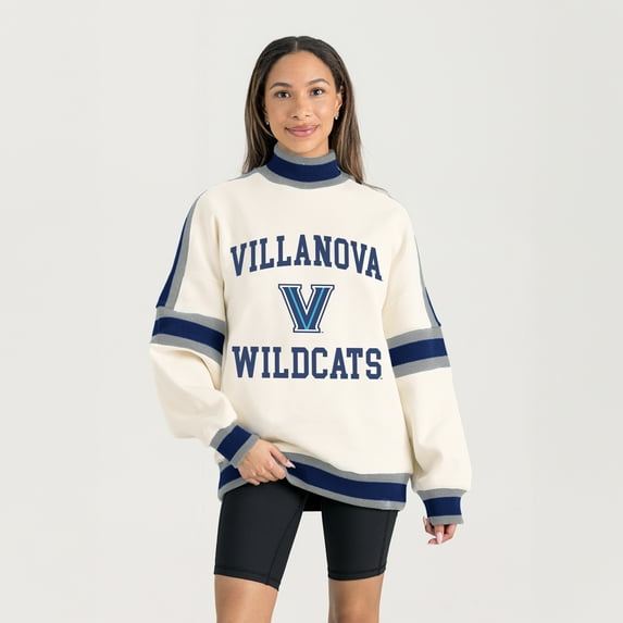 Women's Gameday Couture White Villanova Wildcats Oversized Vivid Turtleneck Sweatshirt