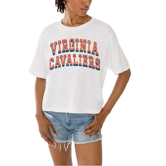 Women's Gameday Couture White Virginia Cavaliers Claim To Fame Boxy Cropped T-Shirt