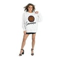 thumbnail image 1 of Women's Gameday Couture  White Washington Commanders Script Logo Oversized Premium Fleece Pullover Sweatshirt, 1 of 7