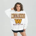 thumbnail image 1 of Women's Gameday Couture  White Washington Commanders  Sunday Drives Oversized Crewneck Pullover Sweatshirt, 1 of 7