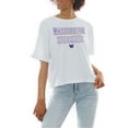 thumbnail image 1 of Women's Gameday Couture White Washington Huskies Slogan Boxy Fit Cropped T-Shirt, 1 of 2