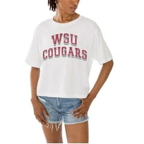 Women's Gameday Couture White Washington State Cougars Claim To Fame Boxy Cropped T-Shirt