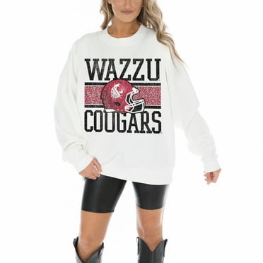 Women's Gameday Couture White Washington State Cougars Fair Catch Pullover Sweatshirt
